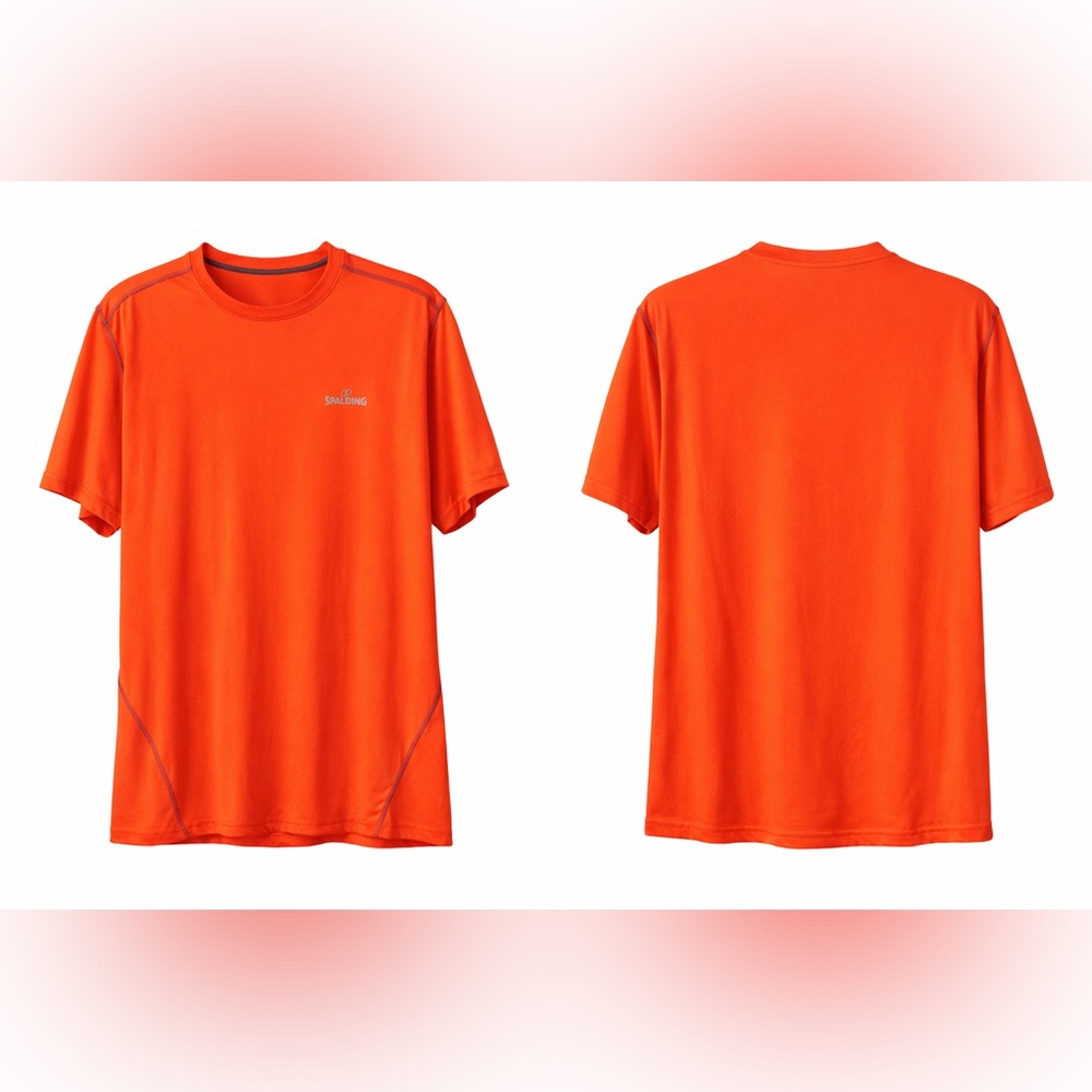 Spalding Men's Vibrant Orange Short Sleeve Tee